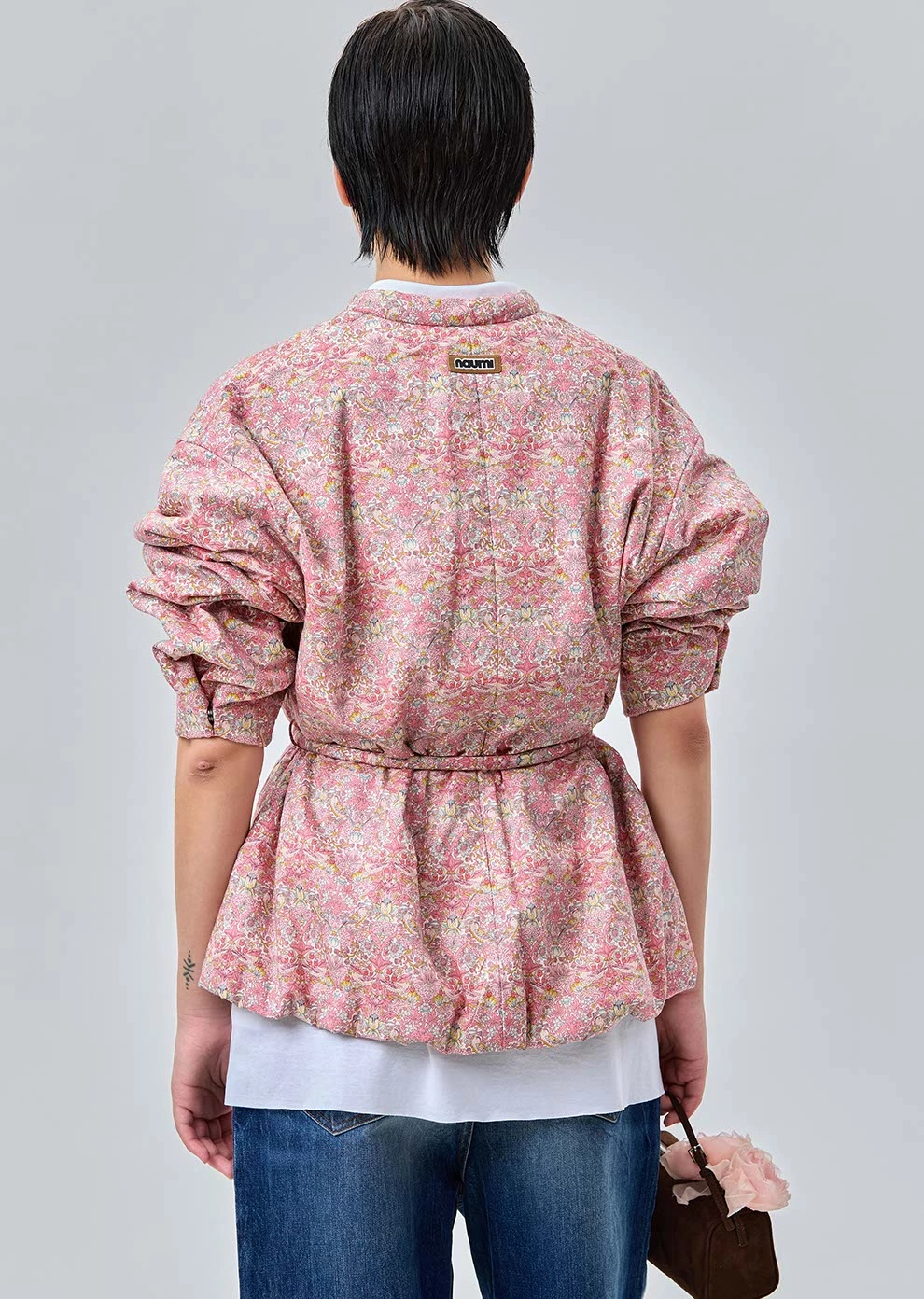 Укороченная утепленная куртка с поясом (1273TW-2017-F315)