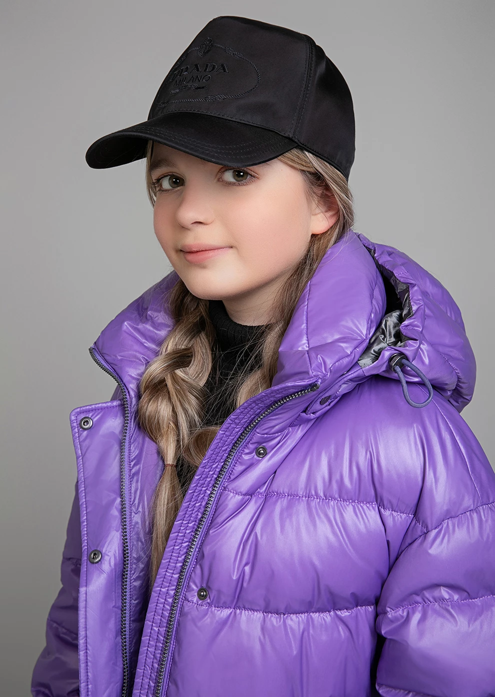 Пуховик с капюшоном для девочек (1109MP-0022-MO077)