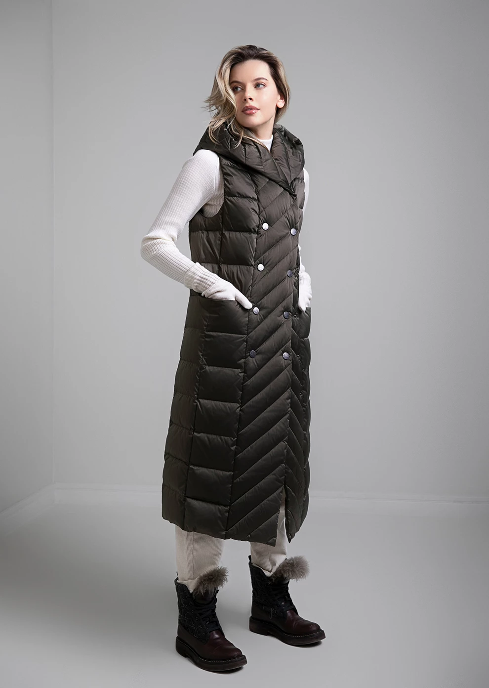 Длинный пуховый жилет (1115MW-0012-MM014)