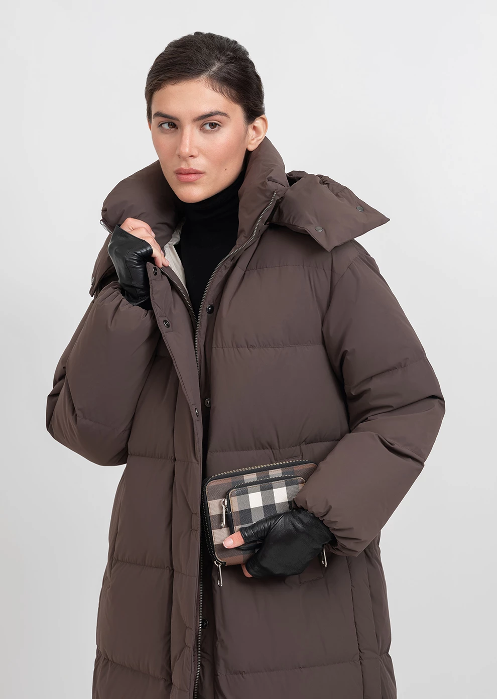 Длинный пуховик с капюшоном (1297SW-1005-A504)