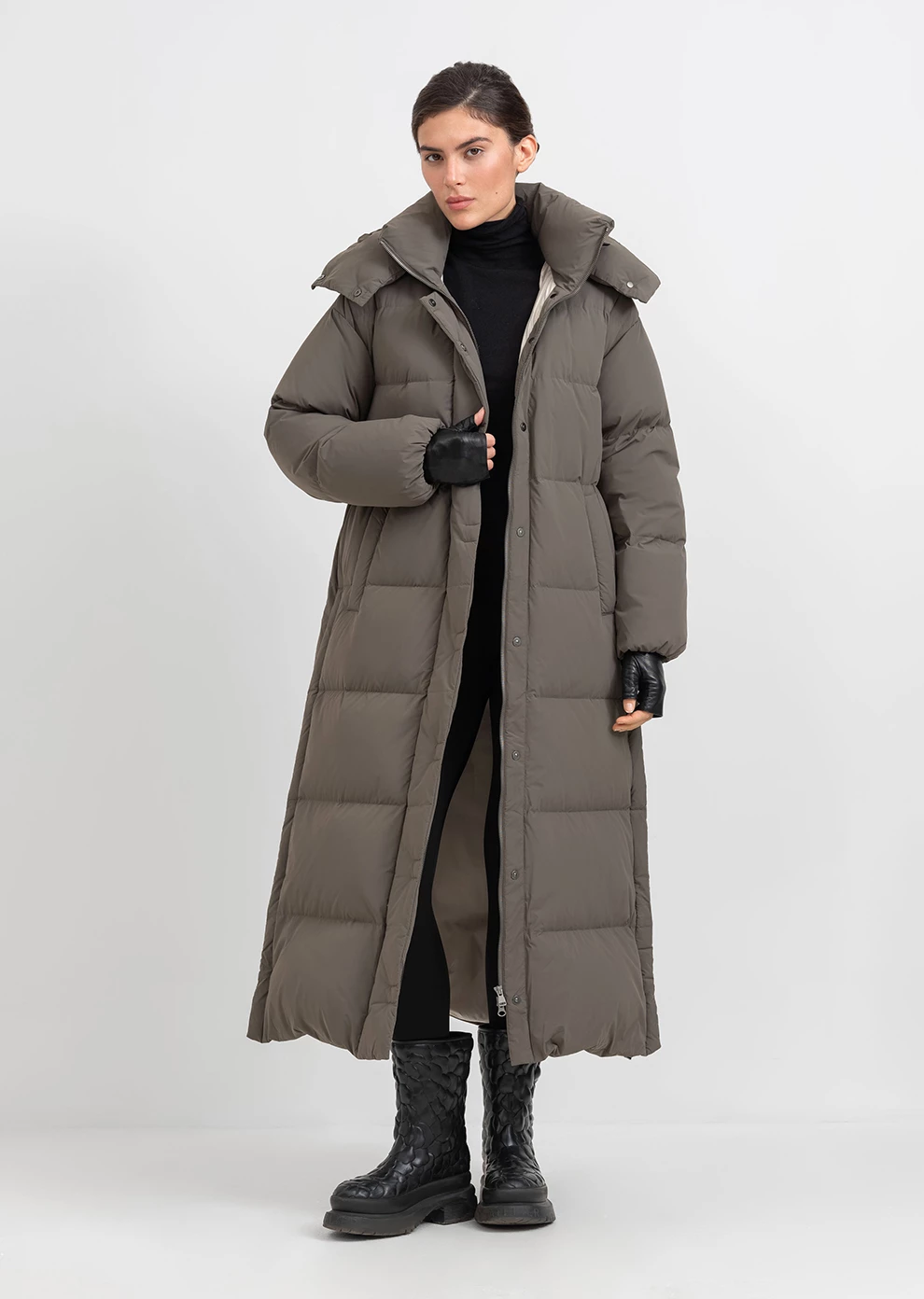 Длинный пуховик с капюшоном (1297SW-1005-A605)