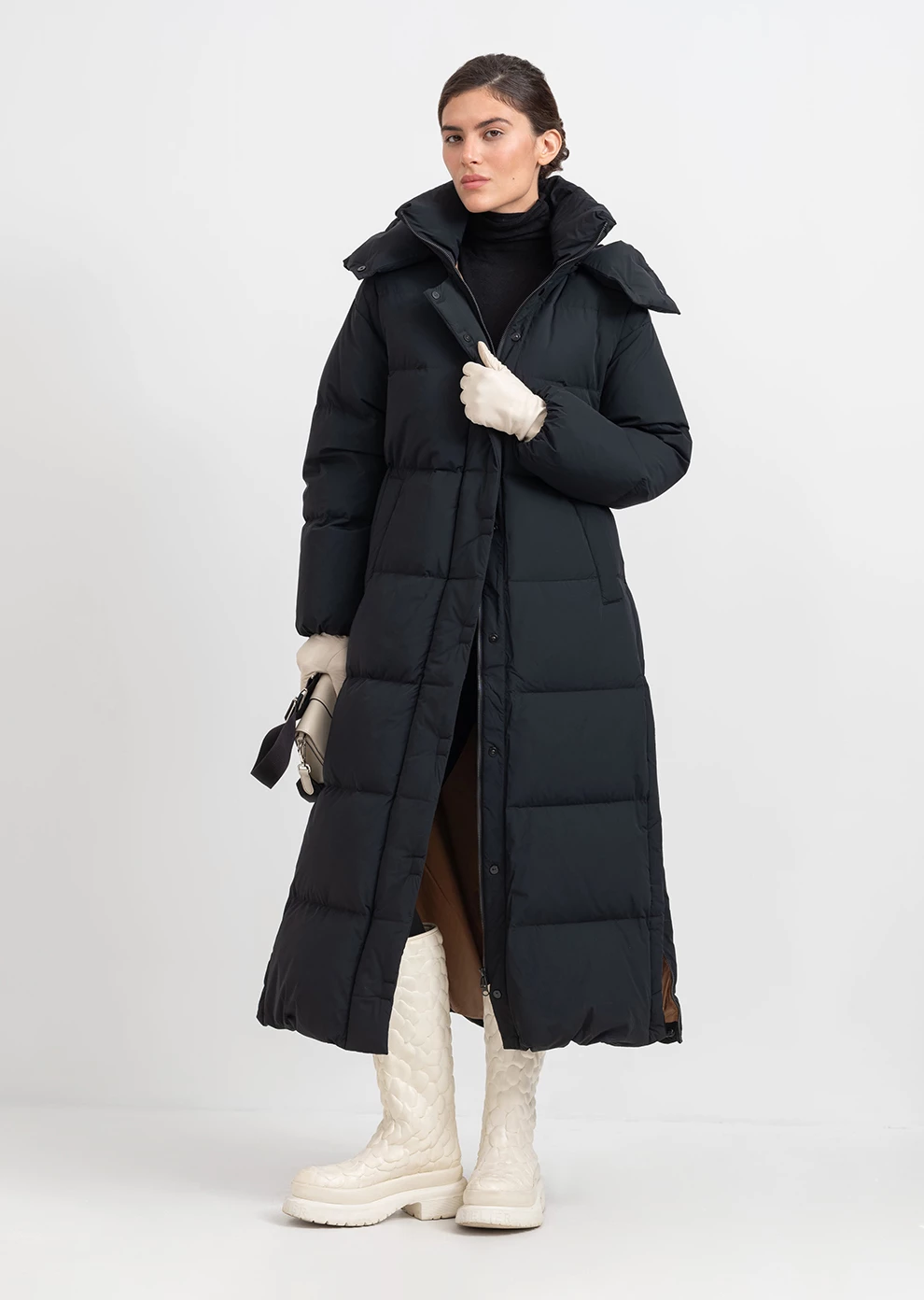 Длинный пуховик с капюшоном (1297SW-1005-A101)