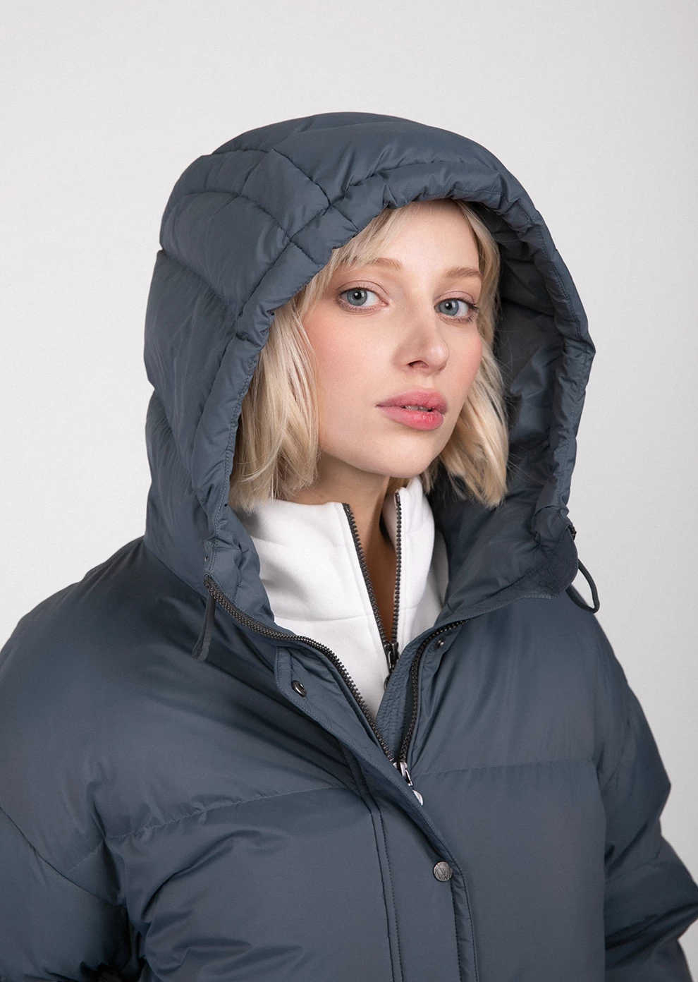 Короткий пуховик с капюшоном (1746OW-0079-OD016)