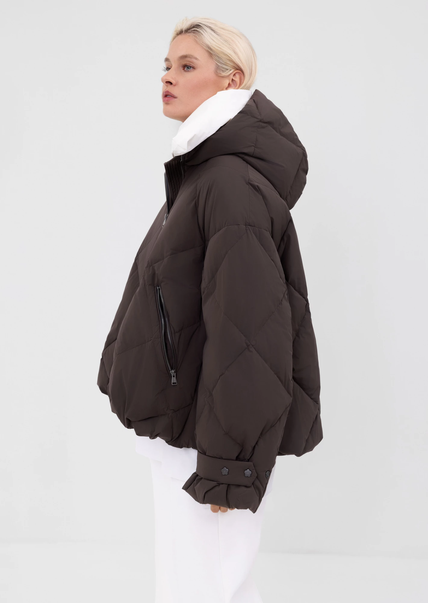 Короткий пуховик с капюшоном (1223SW-1021-A507)