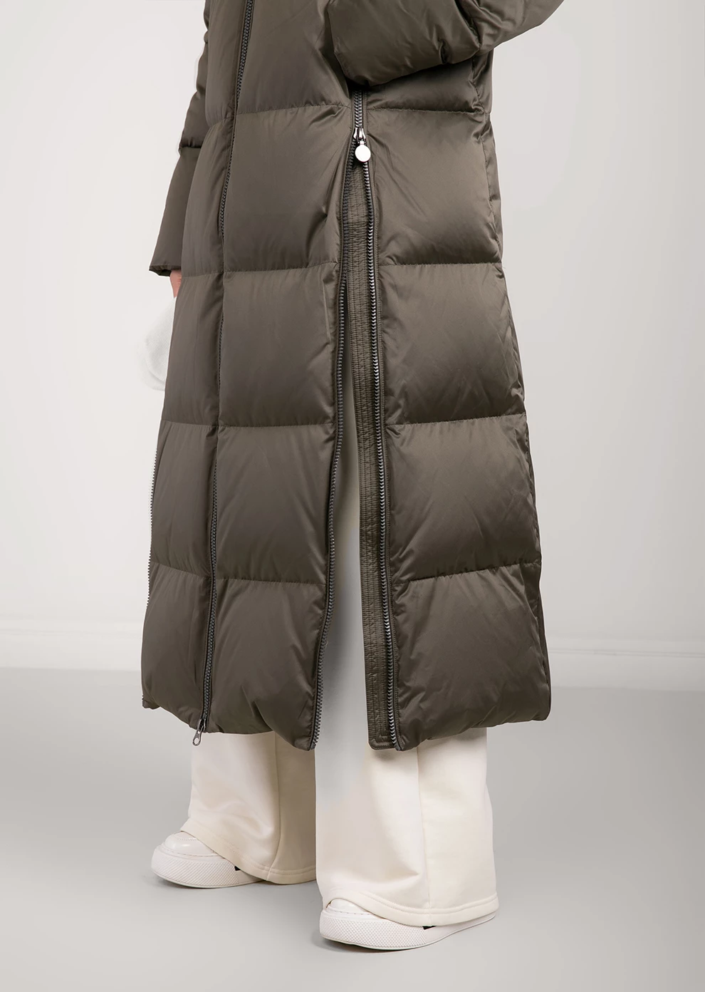 Длинный пуховик с капюшоном (1116OW-0012-OM014)
