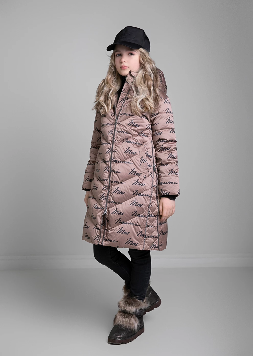 Пуховик с капюшоном для девочек (1107MP-0012-MM230)