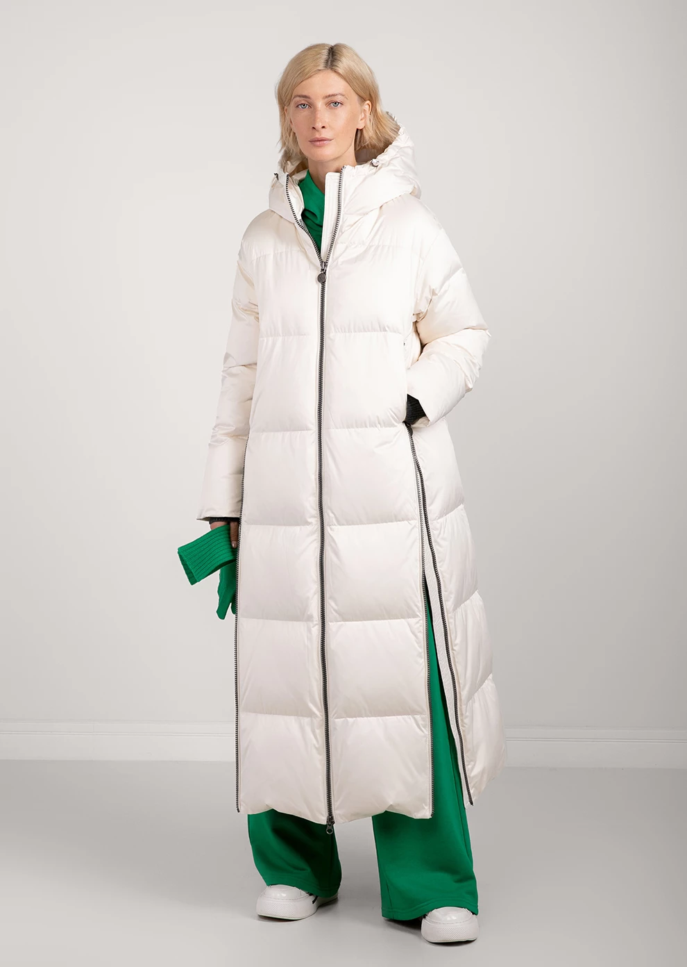 Длинный пуховик с капюшоном (1116OW-0012-OM001)
