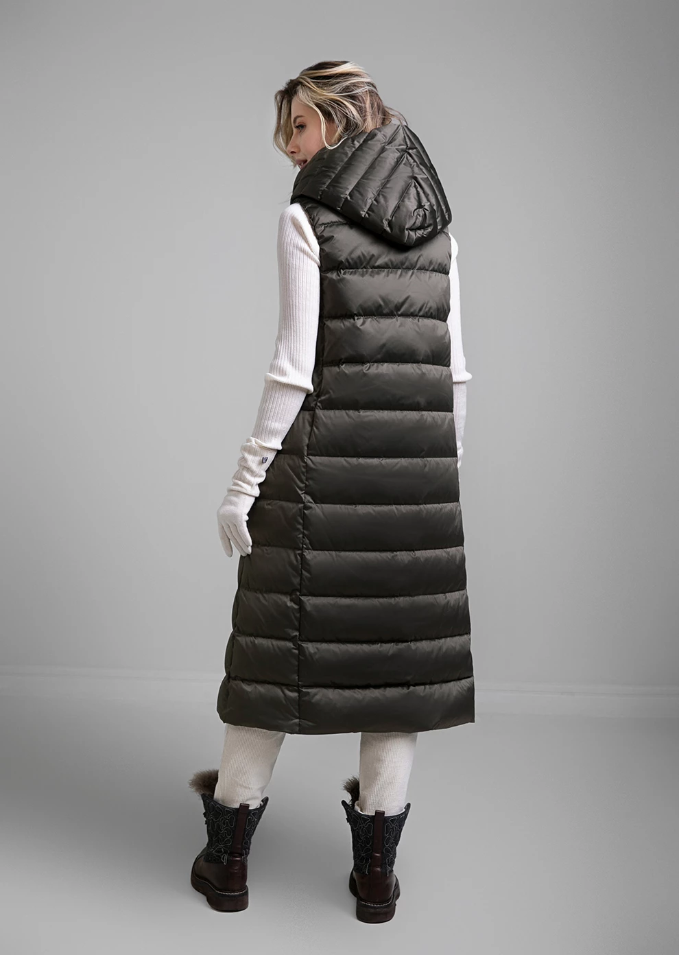 Длинный пуховый жилет (1115MW-0012-MM014)
