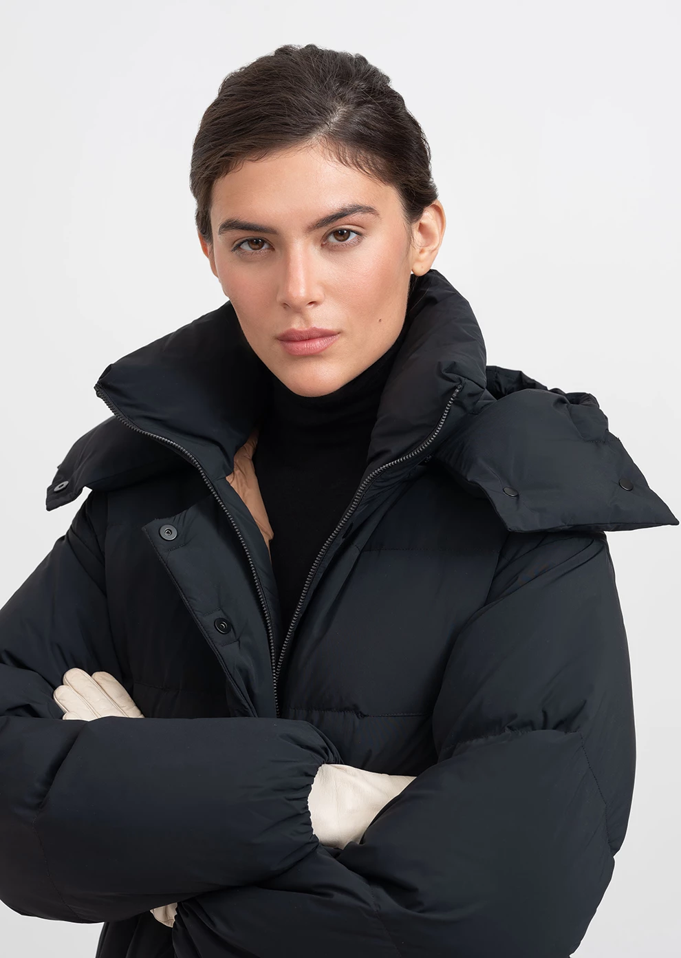 Длинный пуховик с капюшоном (1297SW-1005-A101)