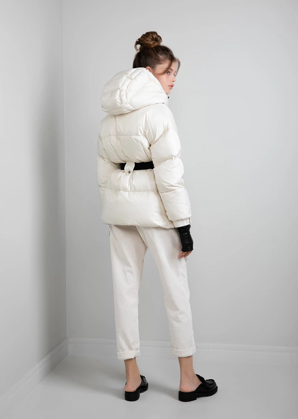 Короткий пуховик с капюшоном (1746MW-0012-MK001)