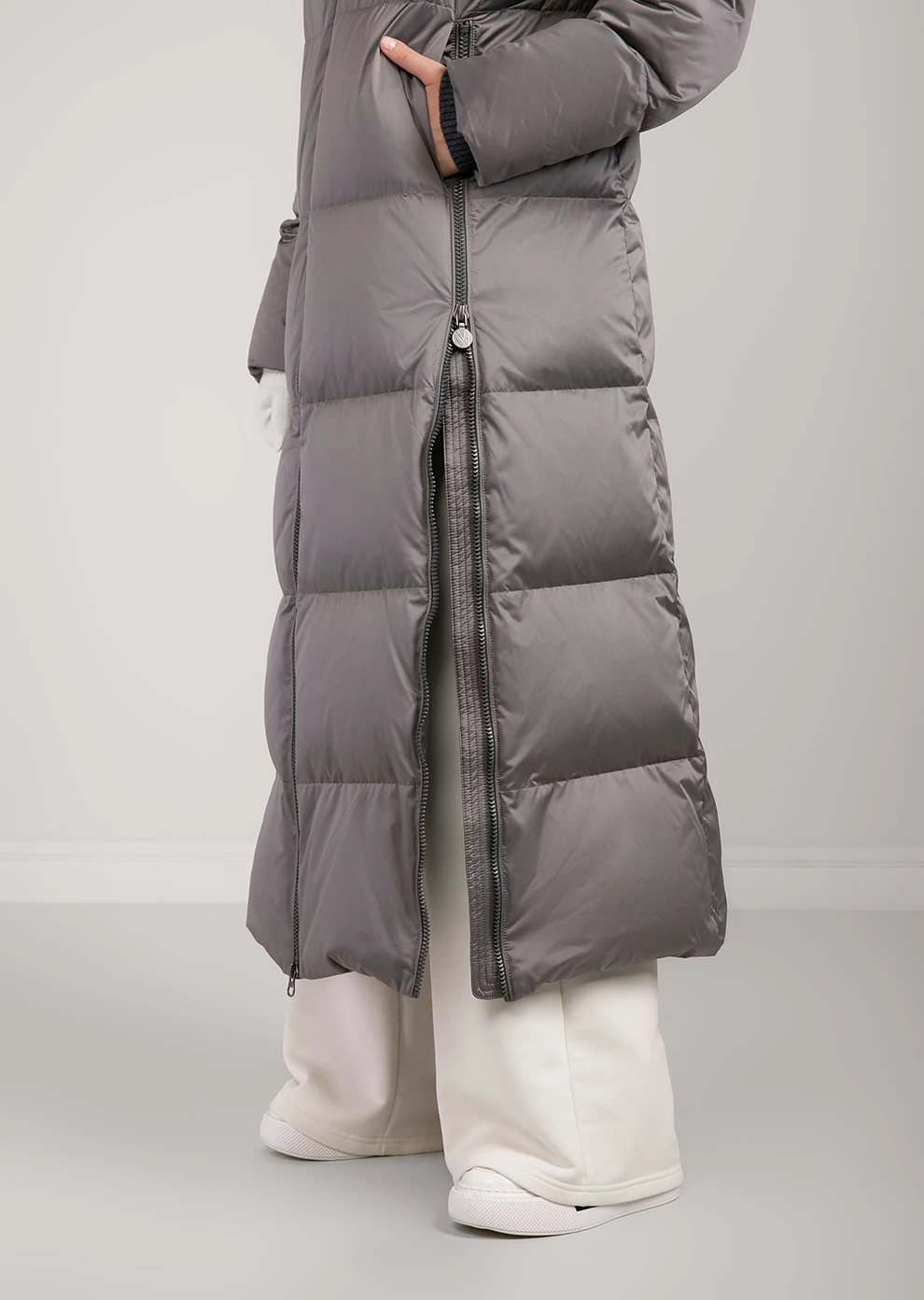 Длинный пуховик с капюшоном (1116OW-0012-OM026)