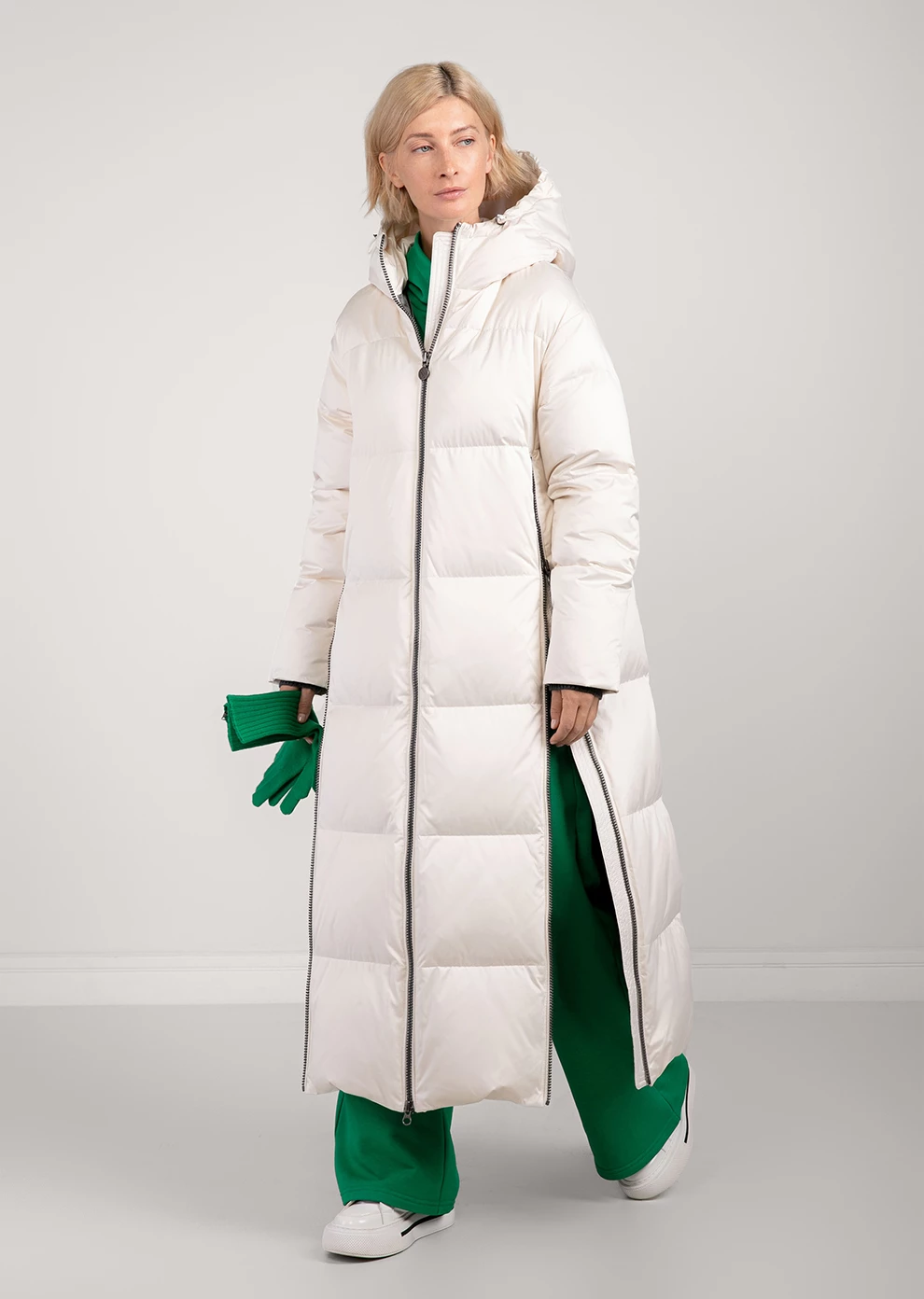 Длинный пуховик с капюшоном (1116OW-0012-OM001)