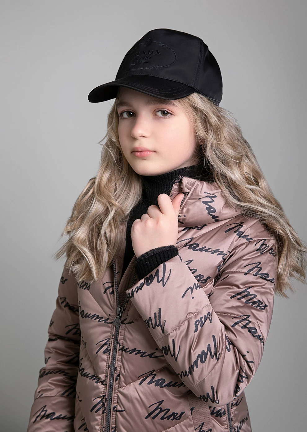 Пуховик с капюшоном для девочек (1107MP-0012-MM230)