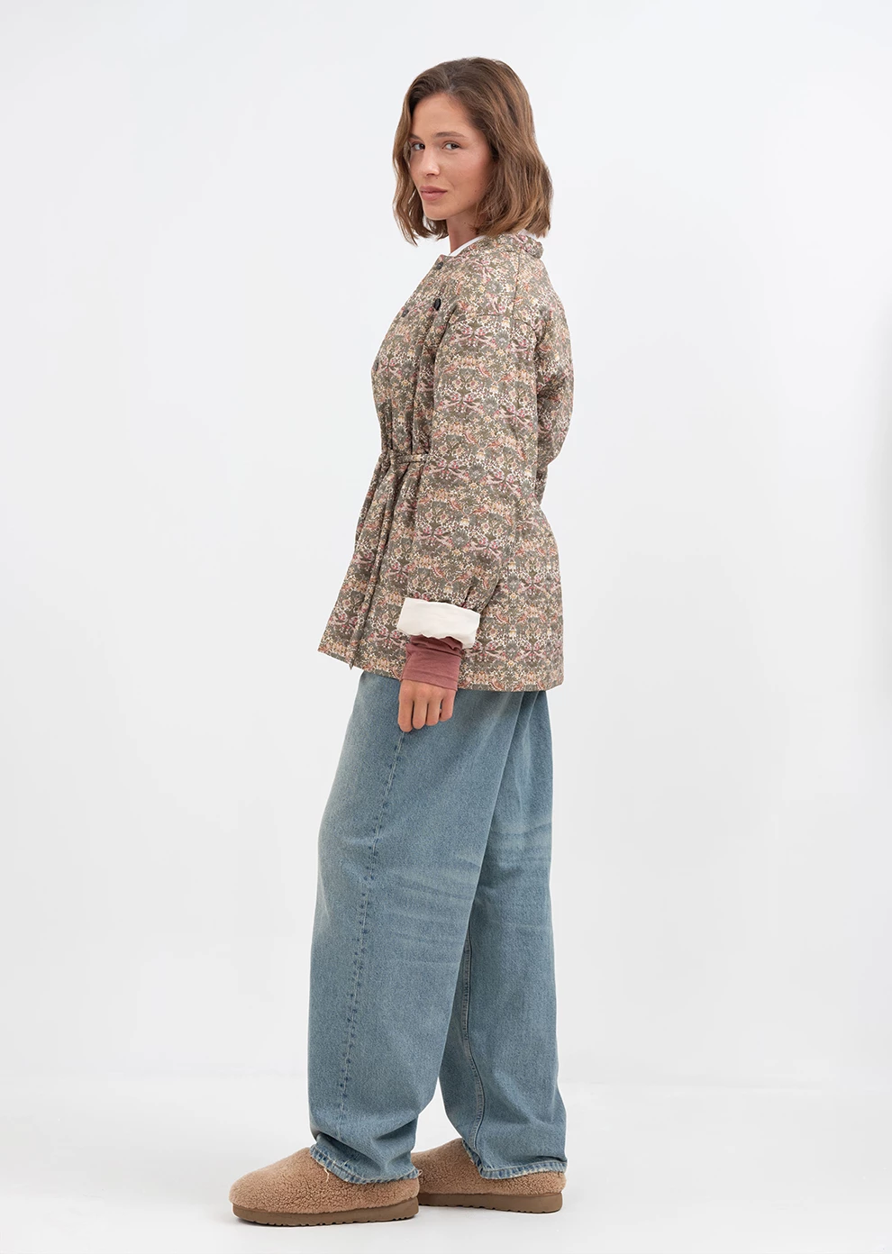 Утепленный пиджак с поясом (1186TW-2017-F607)