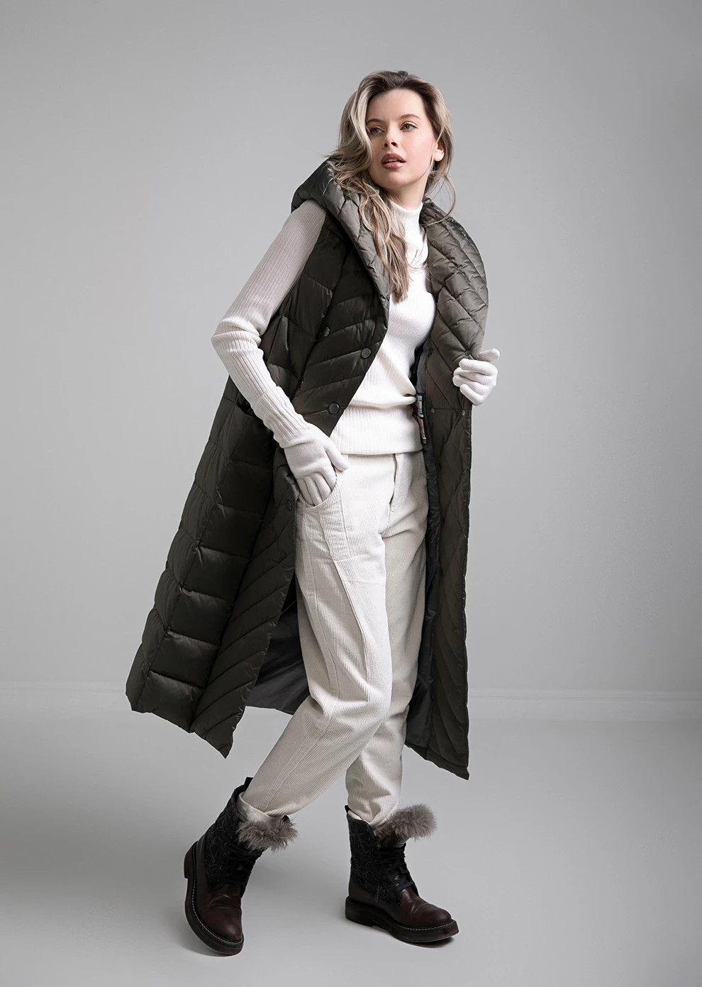 Длинный пуховый жилет (1115MW-0012-MM014)