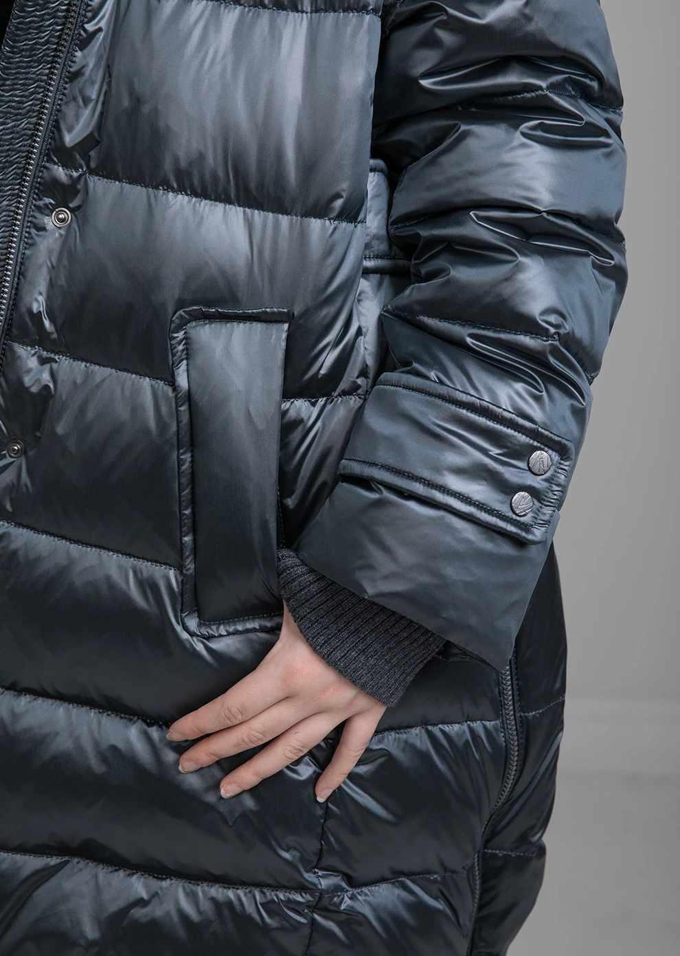 Пуховик с капюшоном для девочек (1109MP-0022-MO016)