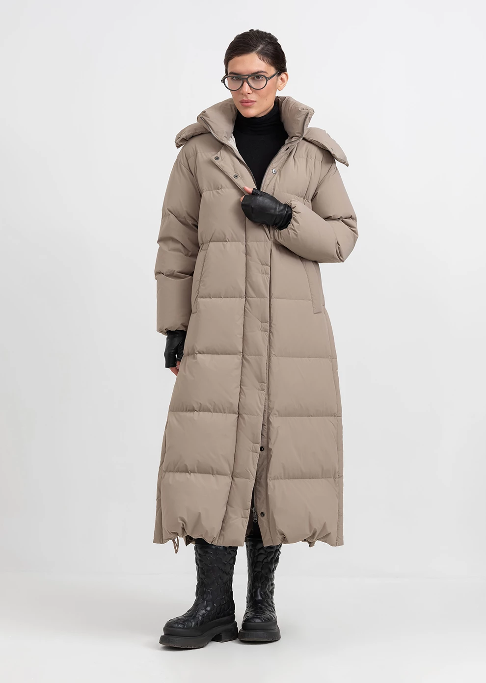 Длинный пуховик с капюшоном (1297SW-1005-A505)