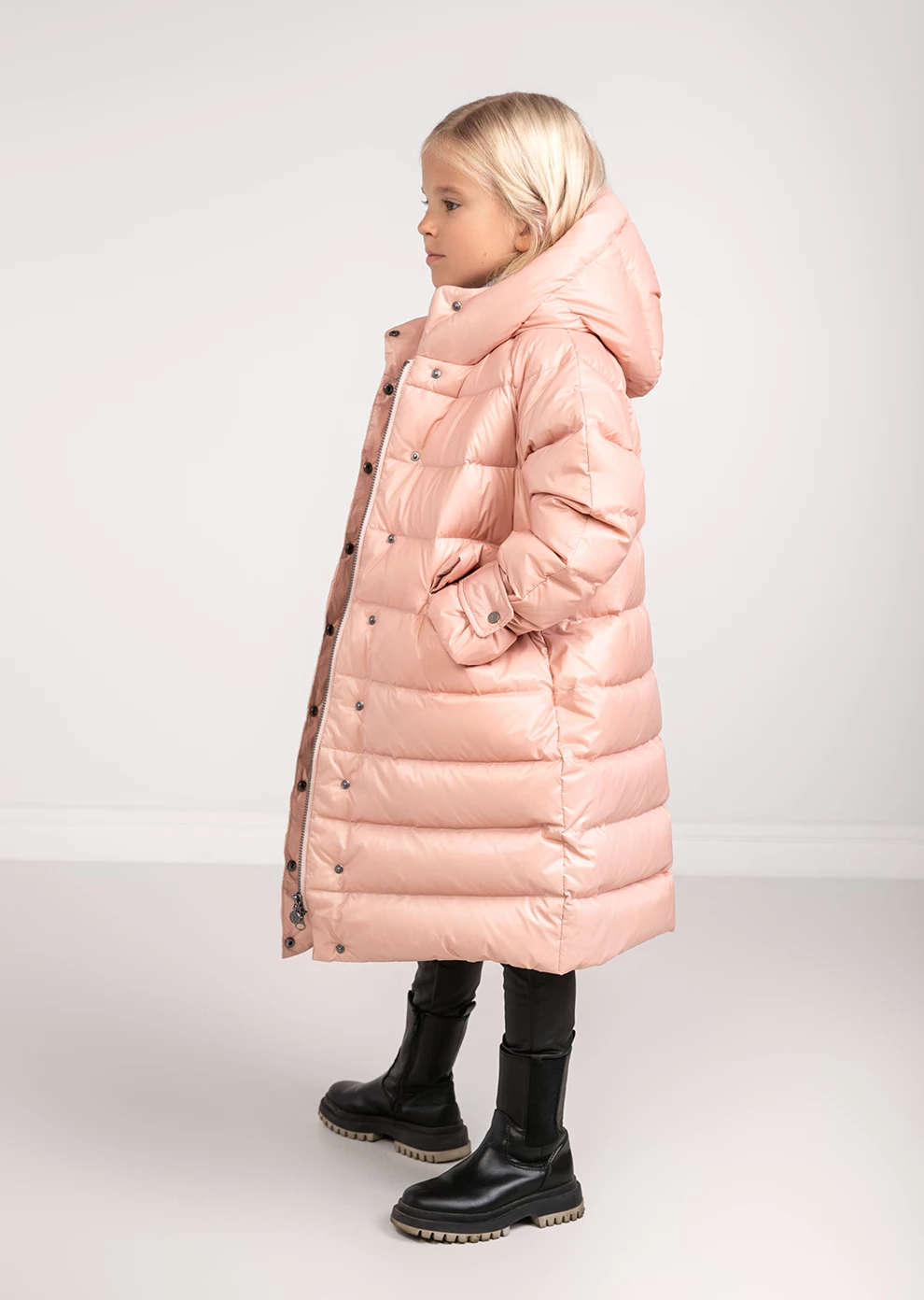 Длинный пуховик с капюшоном (1152MP-0022-MO005)