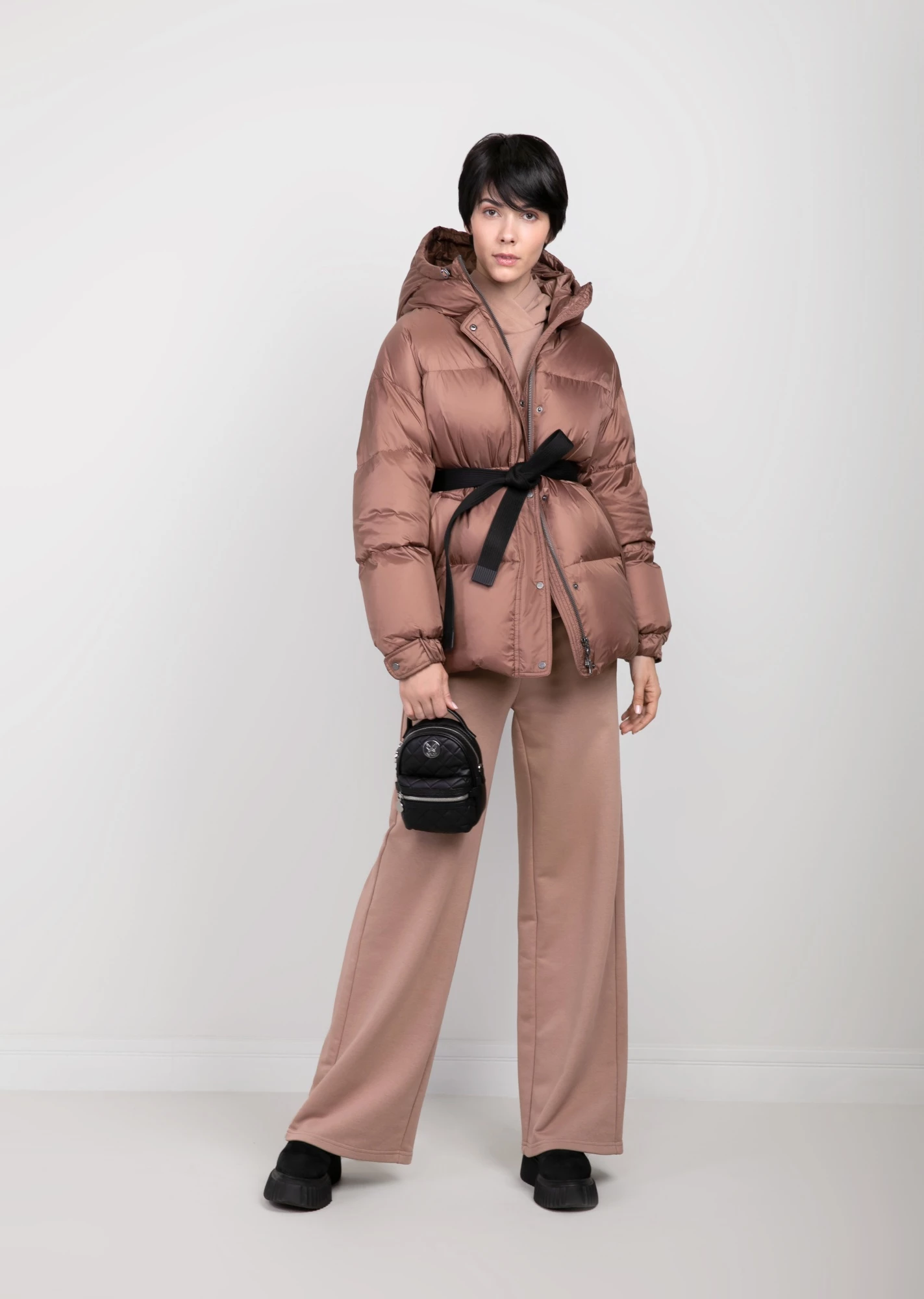 Короткий пуховик с капюшоном (1746MW-0012-MK044)