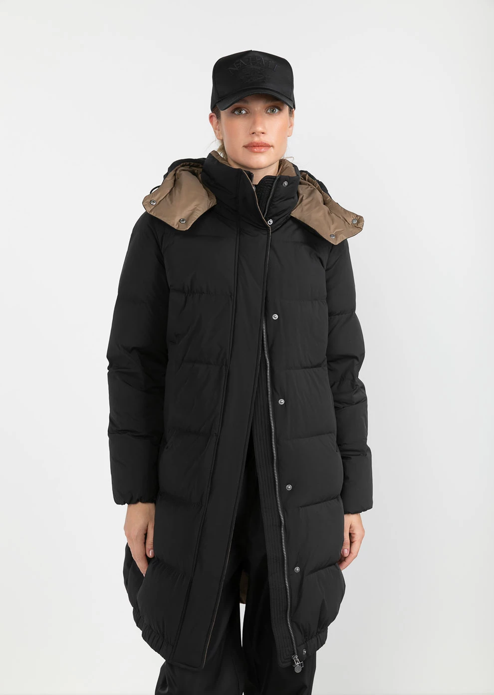 Длинный пуховик с капюшоном (1208QW-0082-QY002)