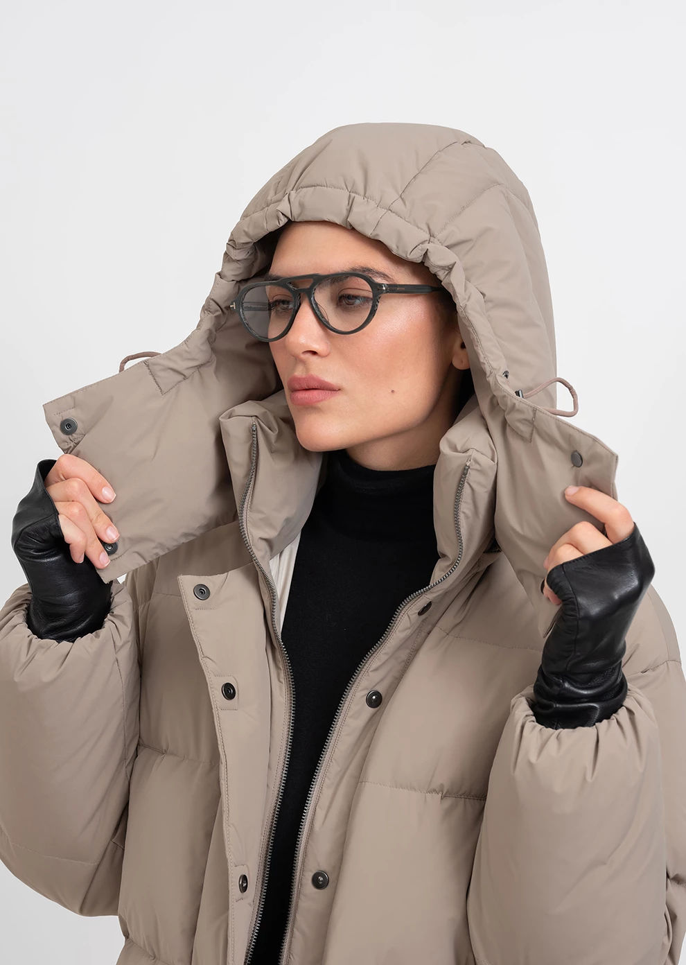 Длинный пуховик с капюшоном (1297SW-1005-A505)