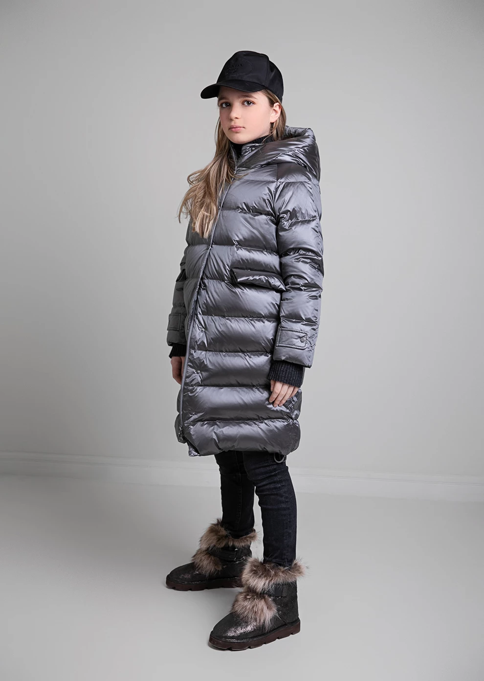Длинный пуховик с капюшоном (1152MP-0022-MO026)