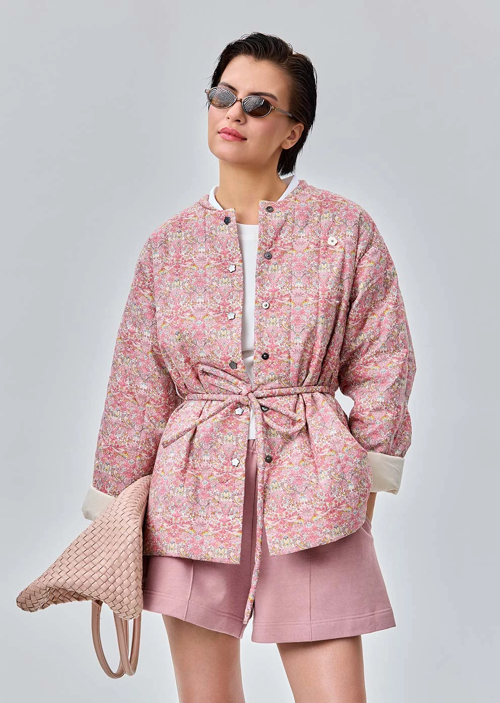 Утепленный пиджак с поясом (1186TW-2017-F315)