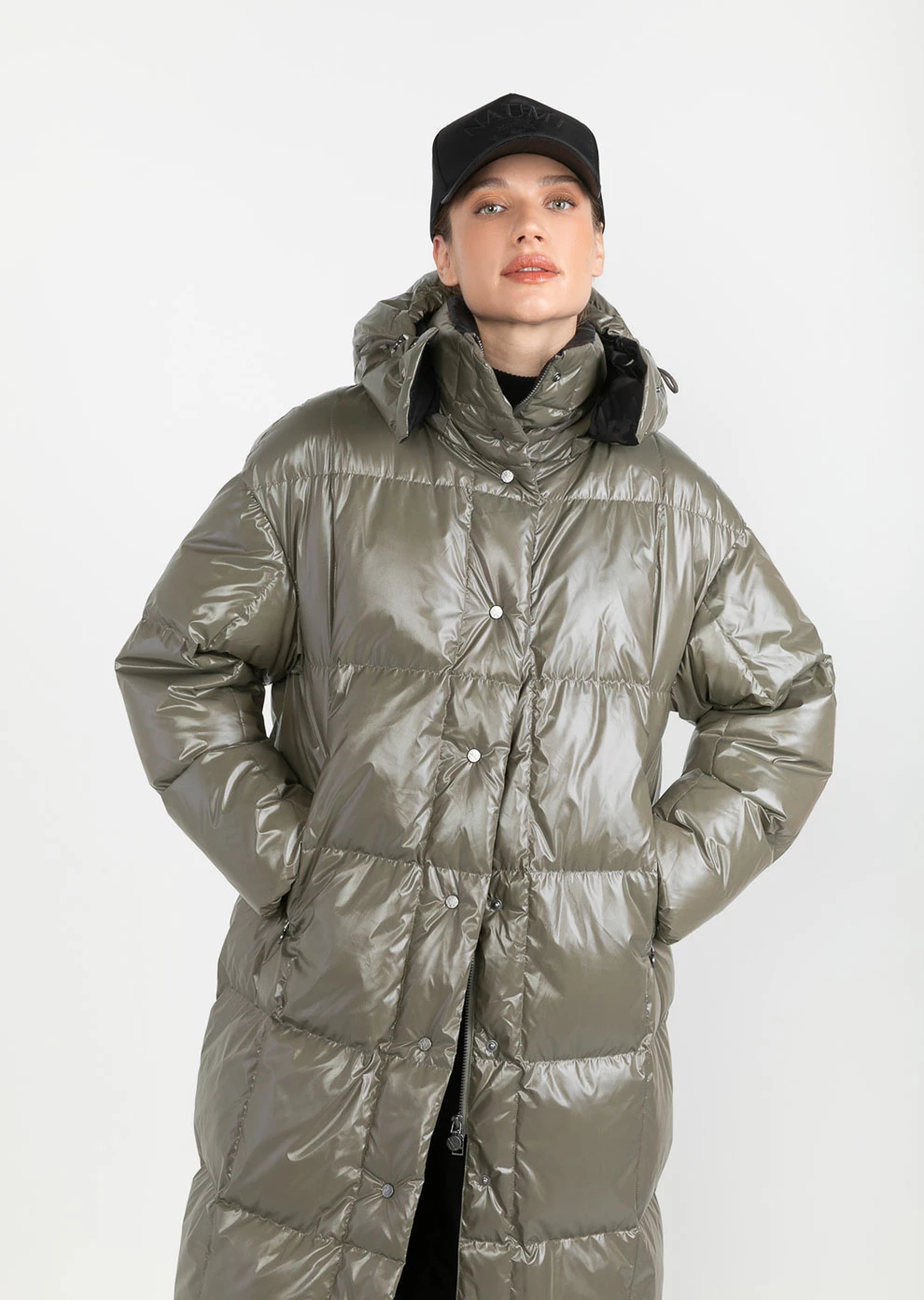 Длинный пуховик с капюшоном (1190QW-0039-QV014)