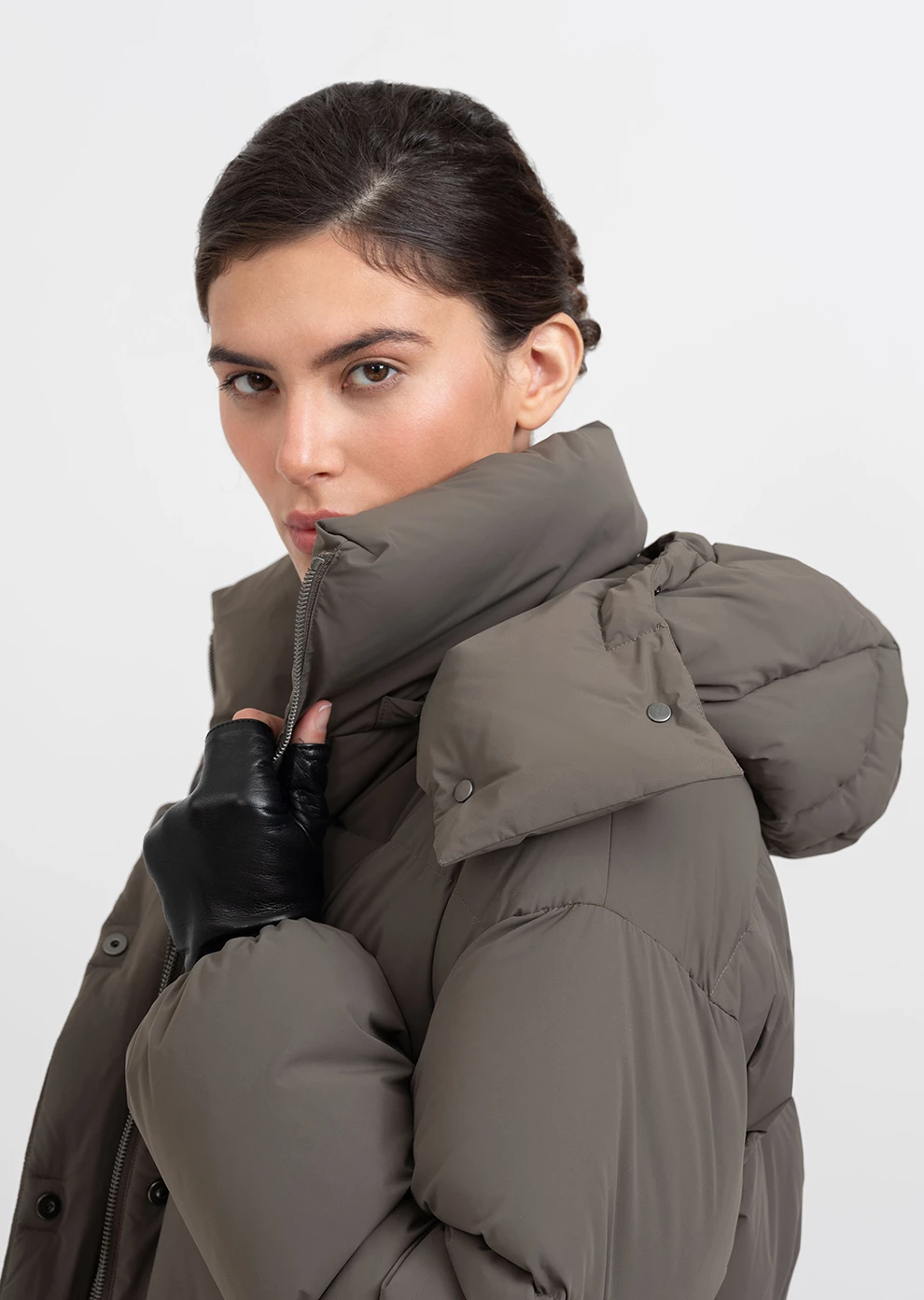 Длинный пуховик с капюшоном (1297SW-1005-A605)