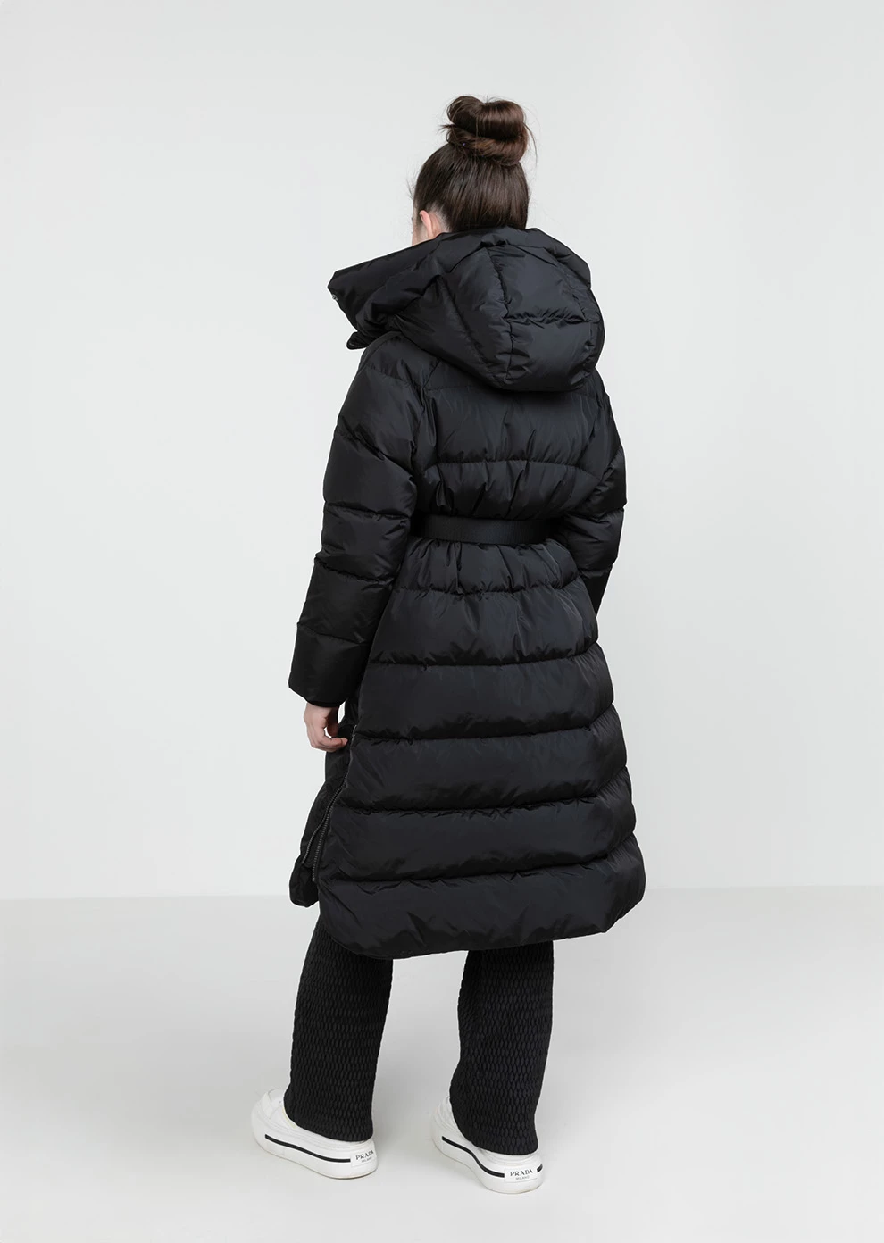 Длинный пуховик с капюшоном для девочек (1798QP-0052-QB002)