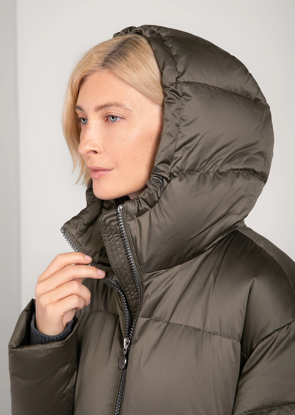 Длинный пуховик с капюшоном (1116OW-0012-OM014)