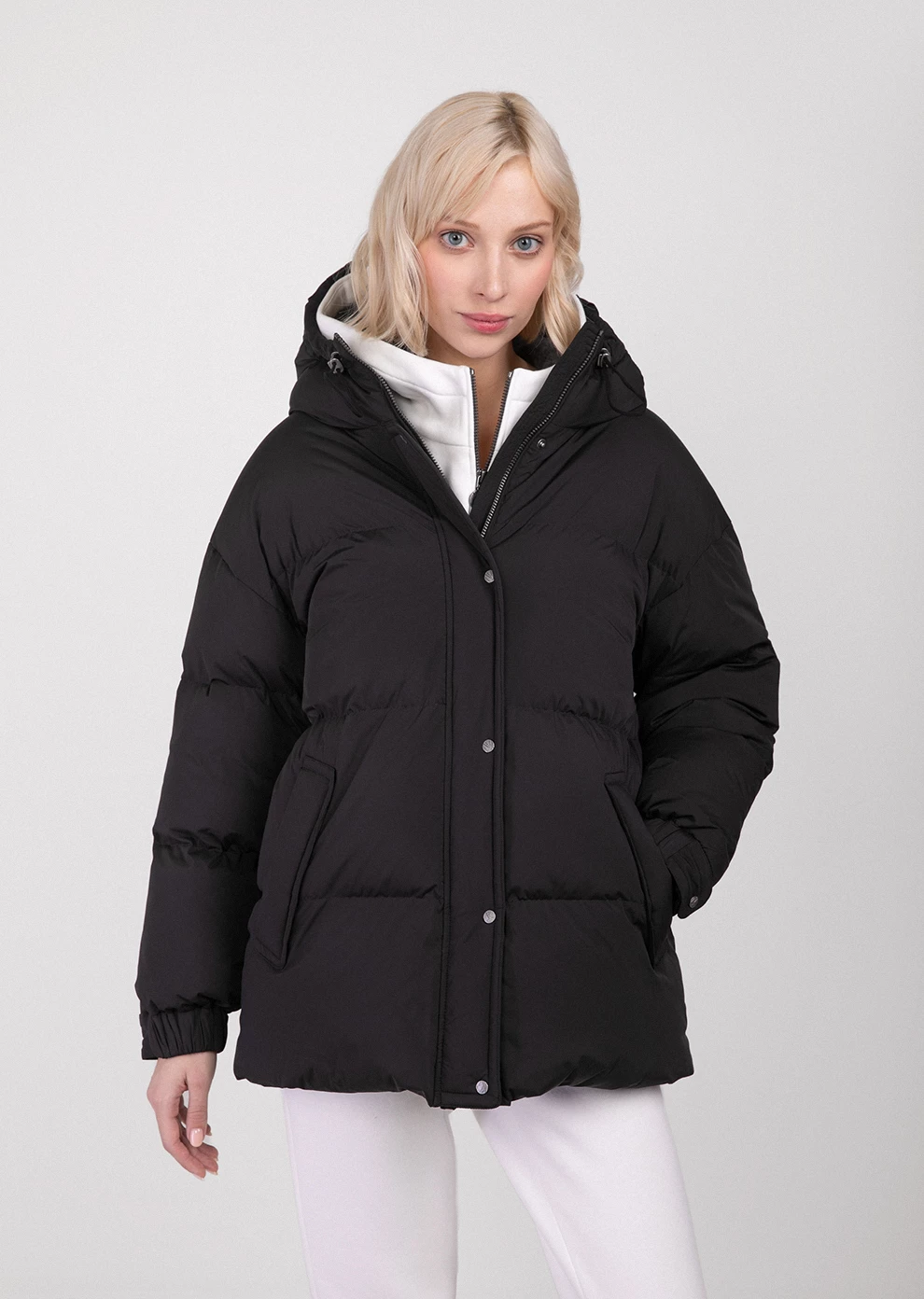 Короткий пуховик с капюшоном (1746OW-0076-OY002)