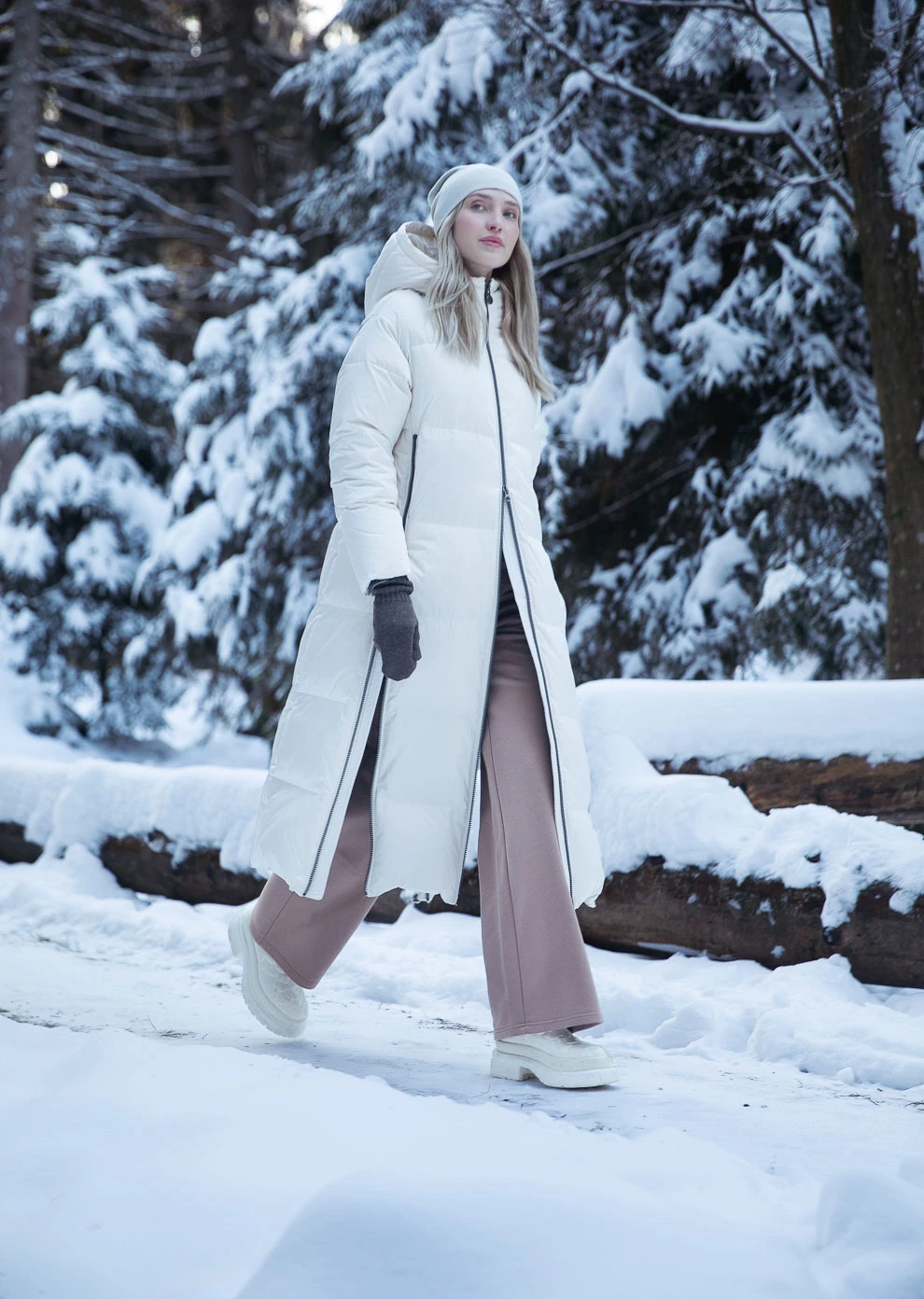 Длинный пуховик с капюшоном (1116OW-0012-OM001)