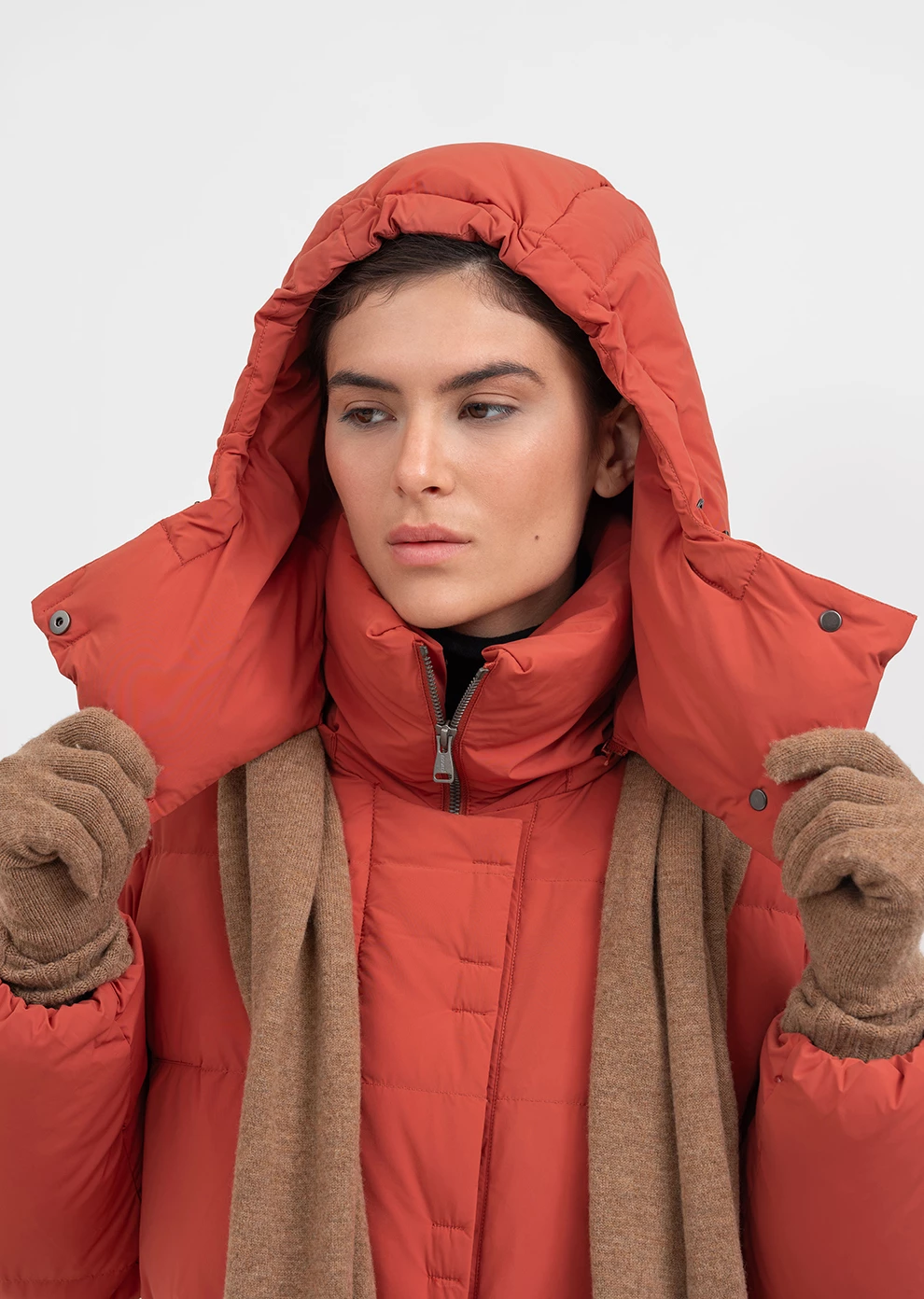 Длинный пуховик с капюшоном (1297SW-1005-A306)