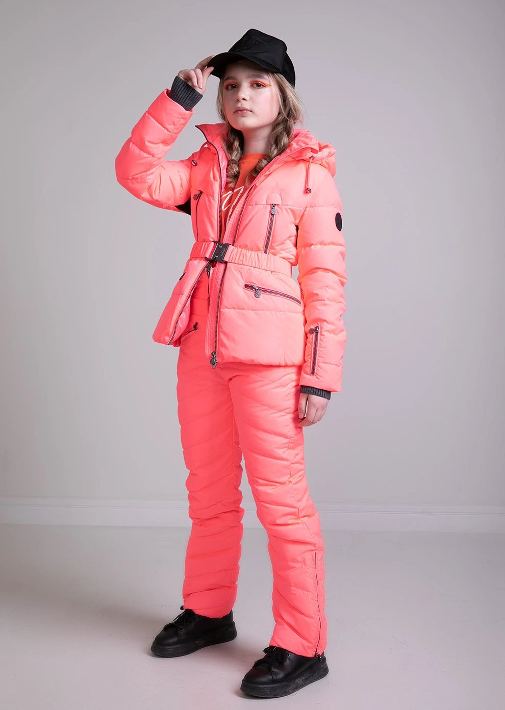 Короткий пуховик с капюшоном (1821MP-0011-MI163)