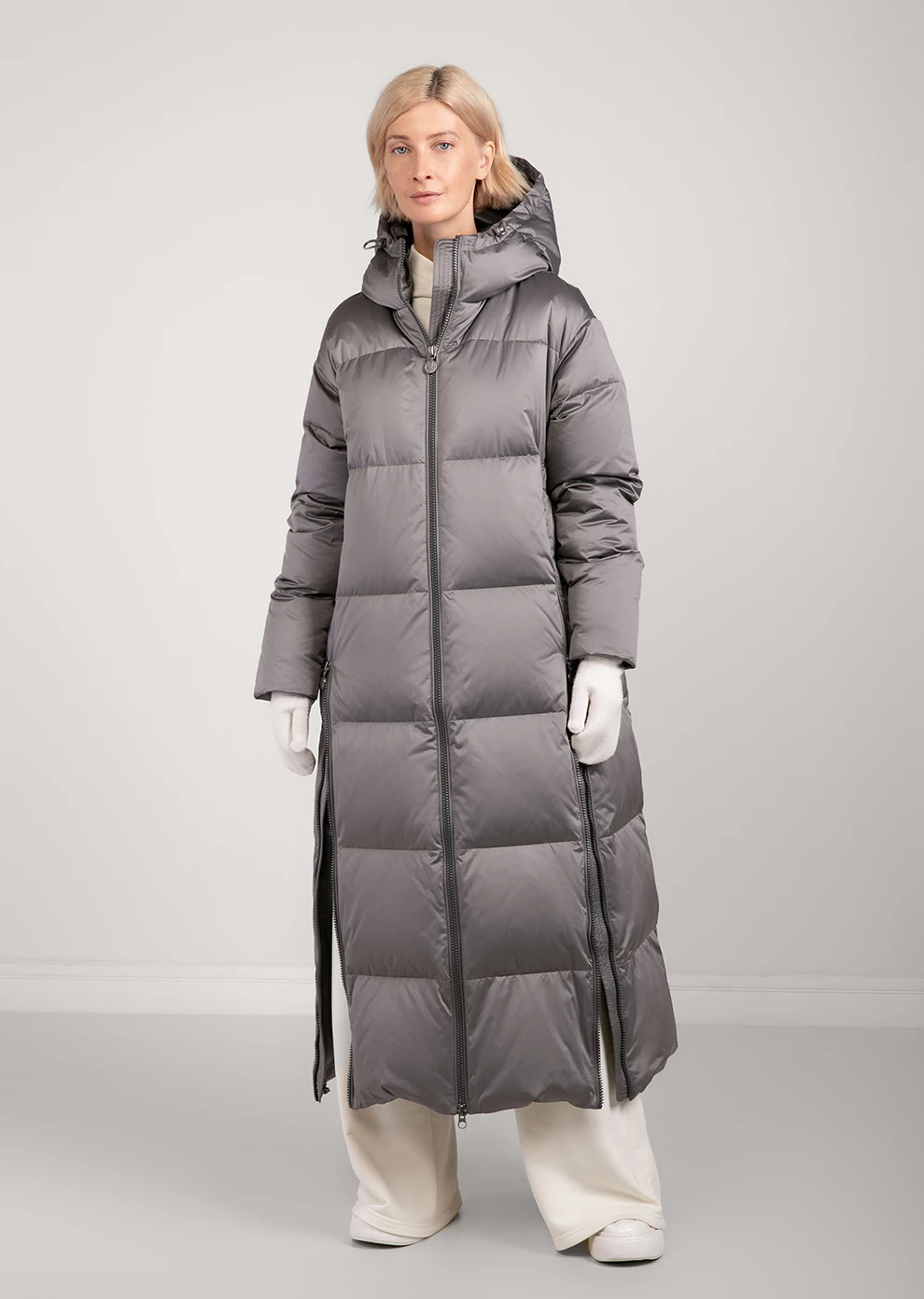Длинный пуховик с капюшоном (1116OW-0012-OM026)