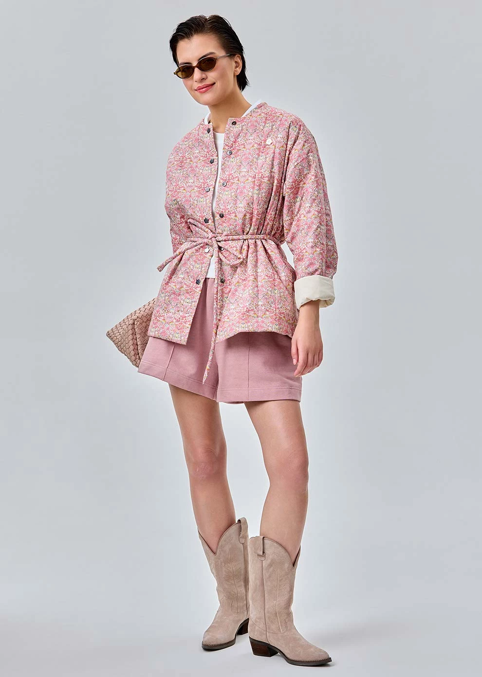 Утепленный пиджак с поясом (1186TW-2017-F315)