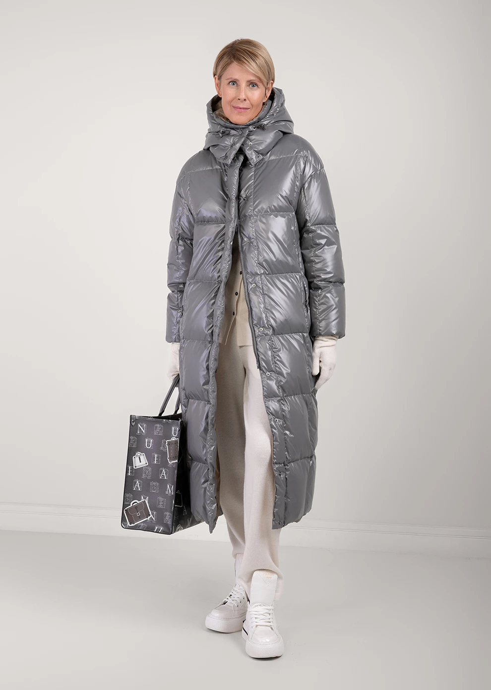 Длинный пуховик с капюшоном (1190MW-0022-MV026)