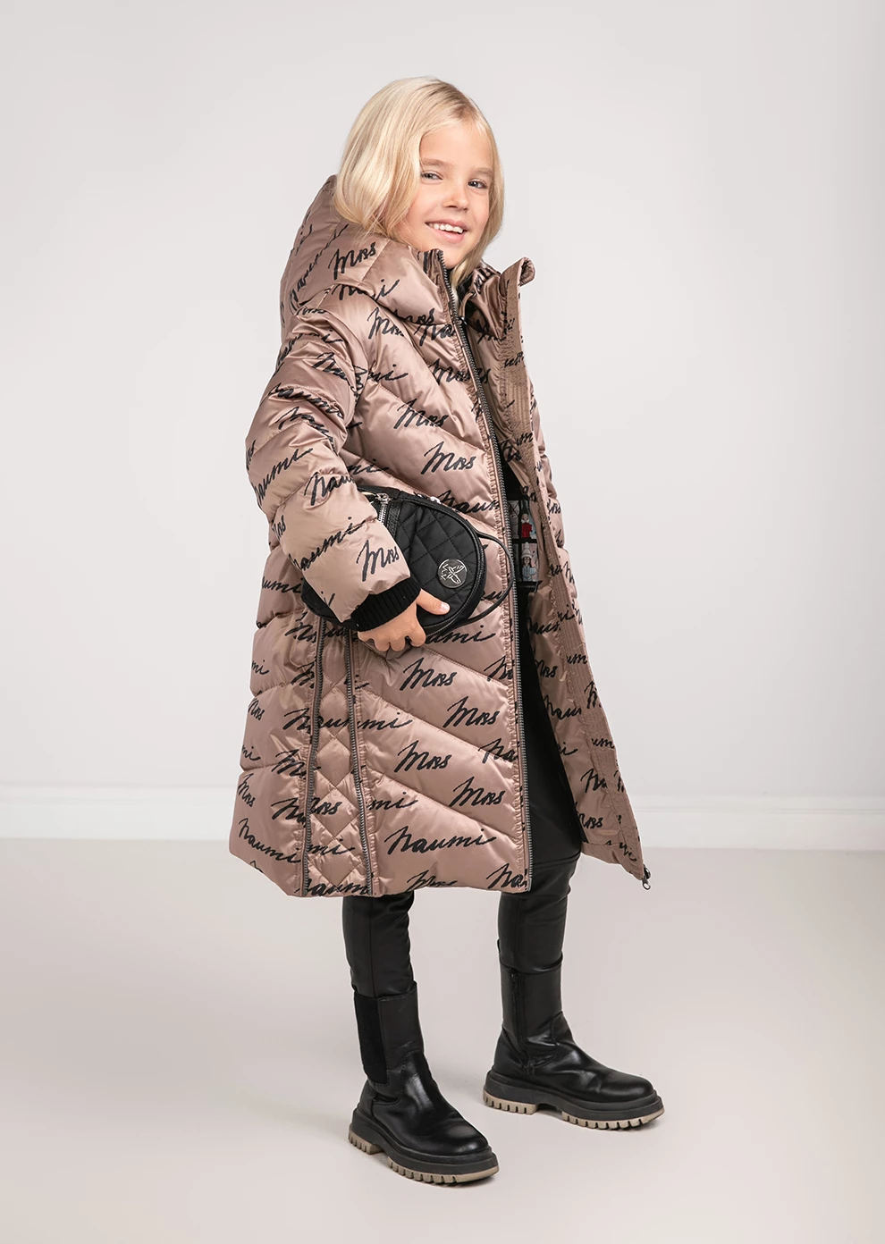 Пуховик с капюшоном для девочек (1107MP-0012-MM230)