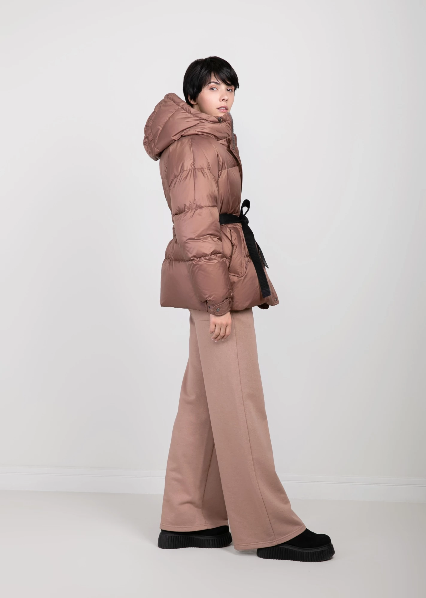 Короткий пуховик с капюшоном (1746MW-0012-MK044)