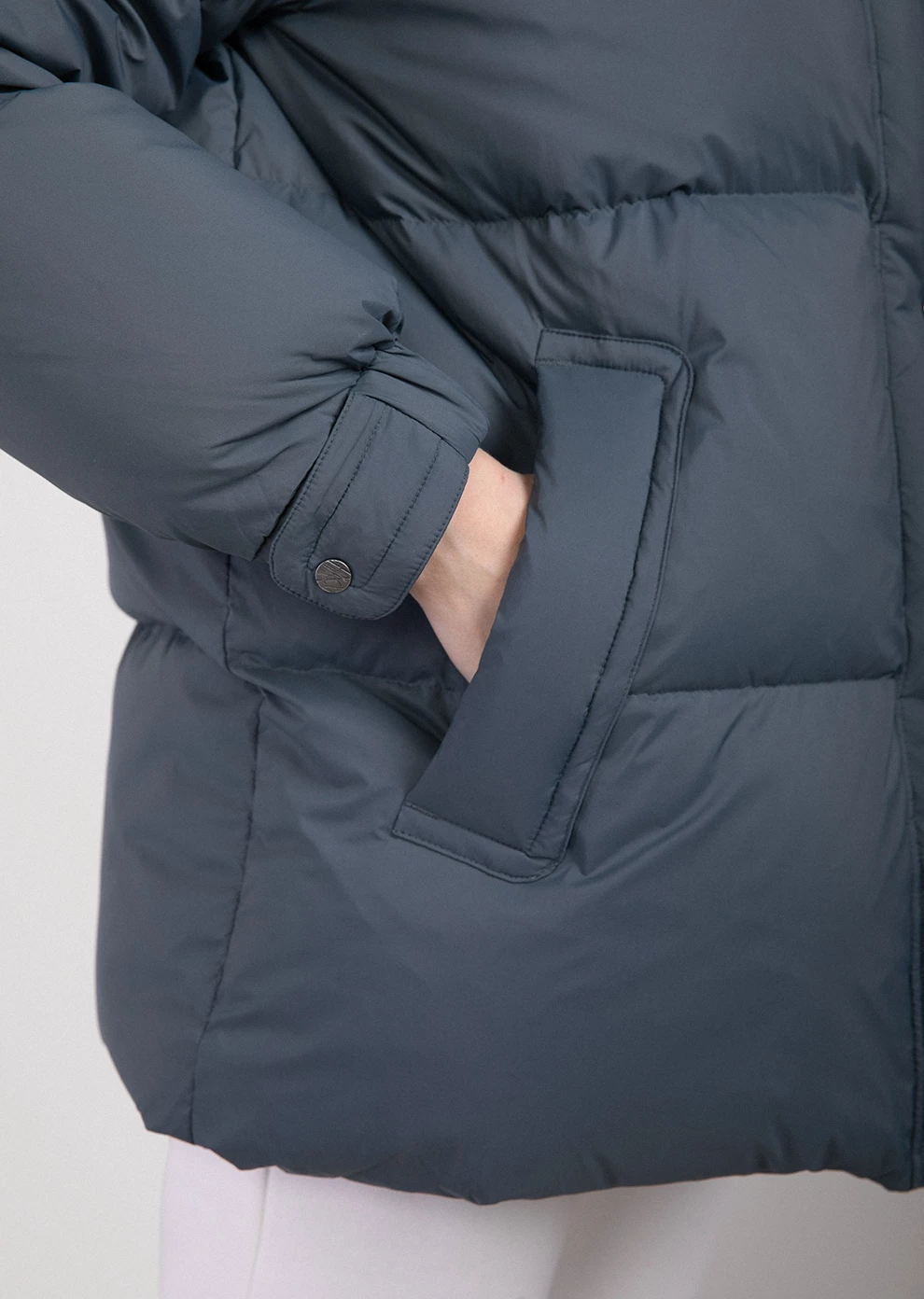 Короткий пуховик с капюшоном (1746OW-0079-OD016)