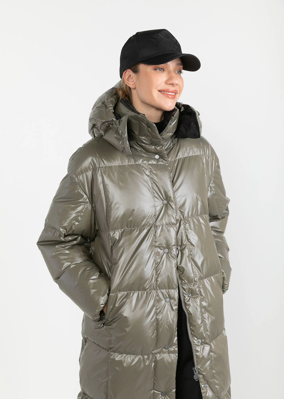 Длинный пуховик с капюшоном (1190QW-0039-QV014)