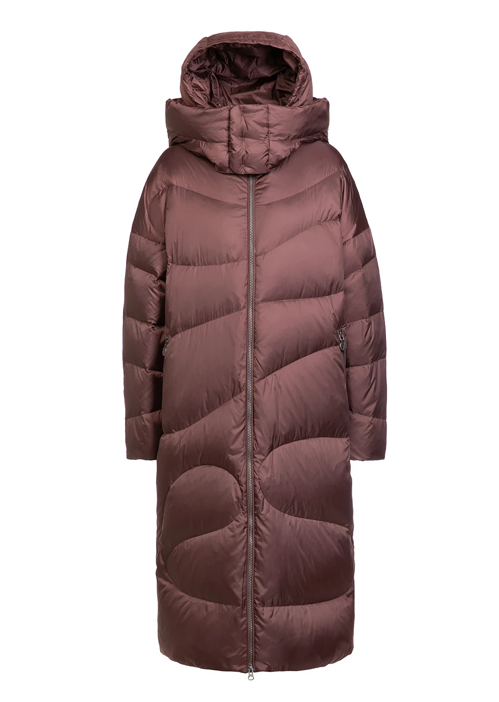 Длинный пуховик с капюшоном (1133OW-0012-OK097)