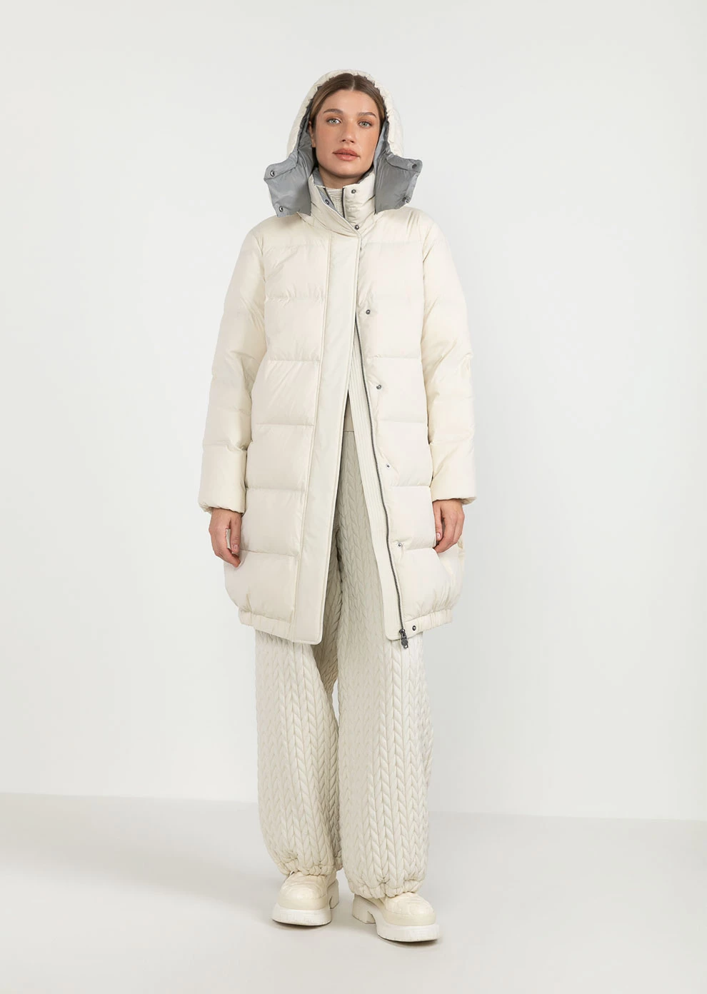 Длинный пуховик с капюшоном (1208QW-0082-QY001)