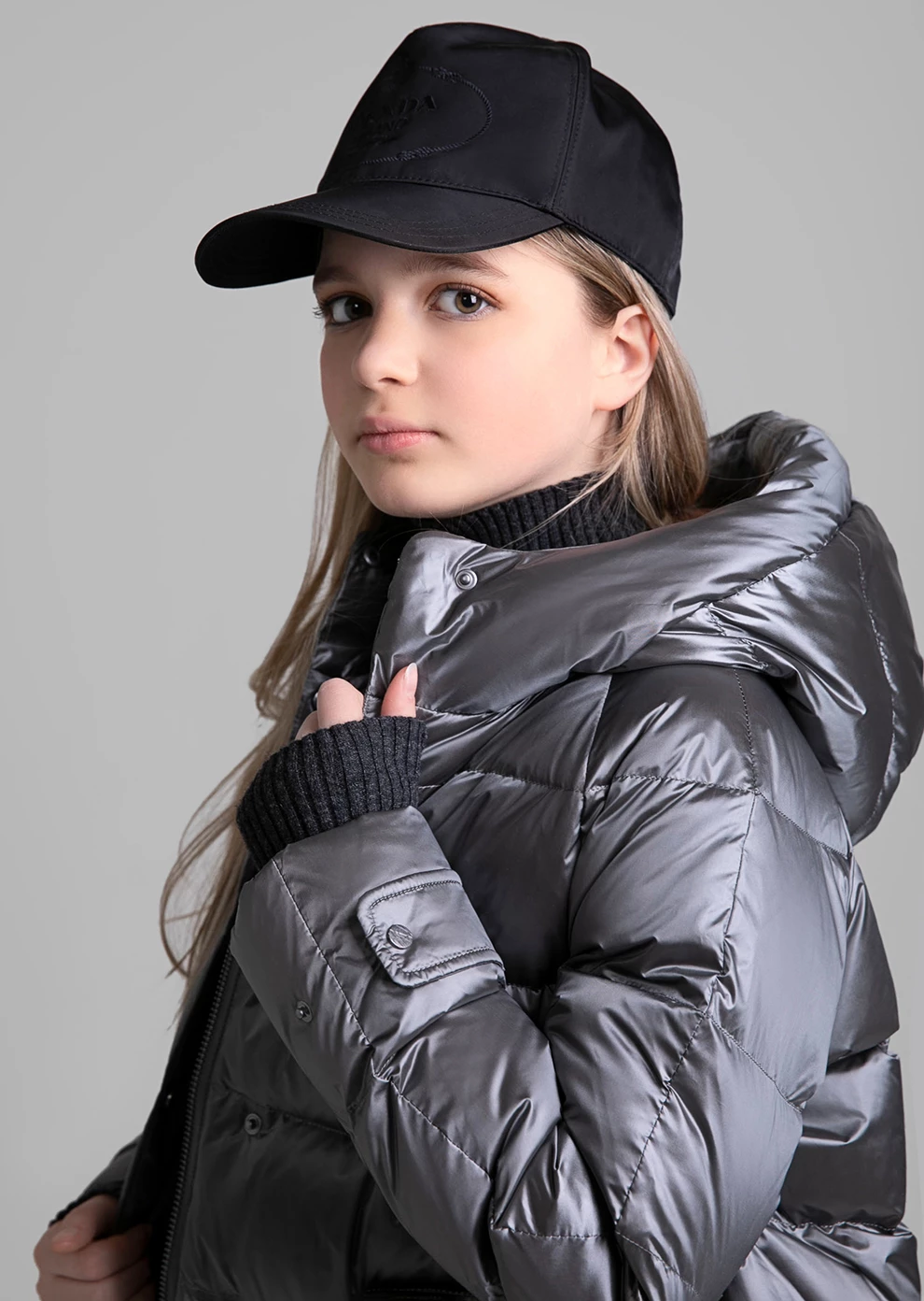 Длинный пуховик с капюшоном (1152MP-0022-MO026)