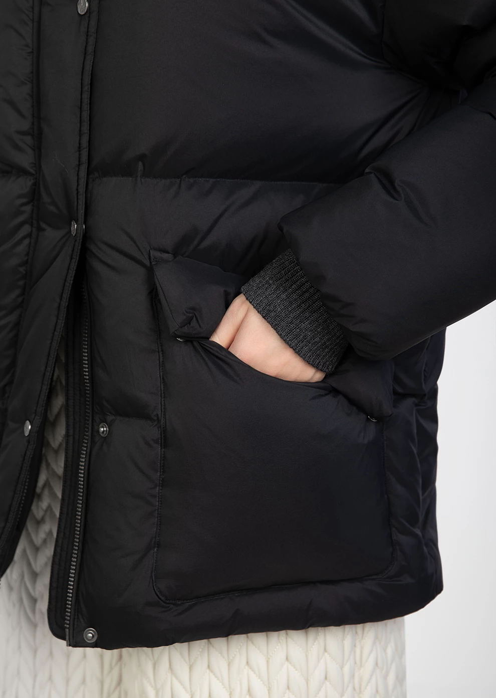 Короткий пуховик с капюшоном (1281QW-0079-QD002)