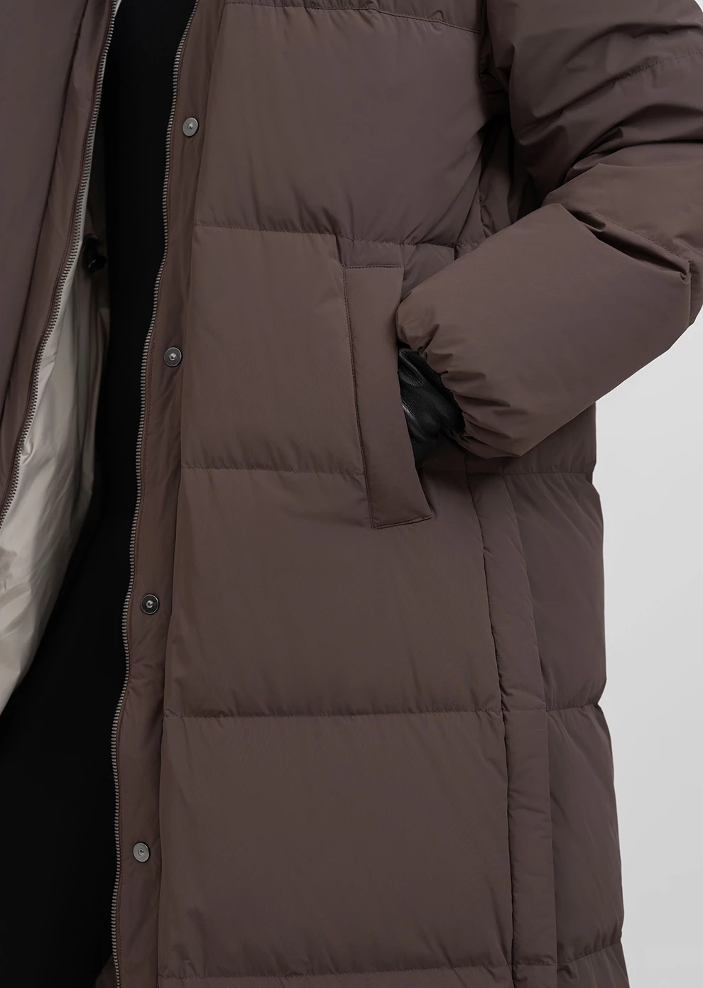 Длинный пуховик с капюшоном (1297SW-1005-A504)