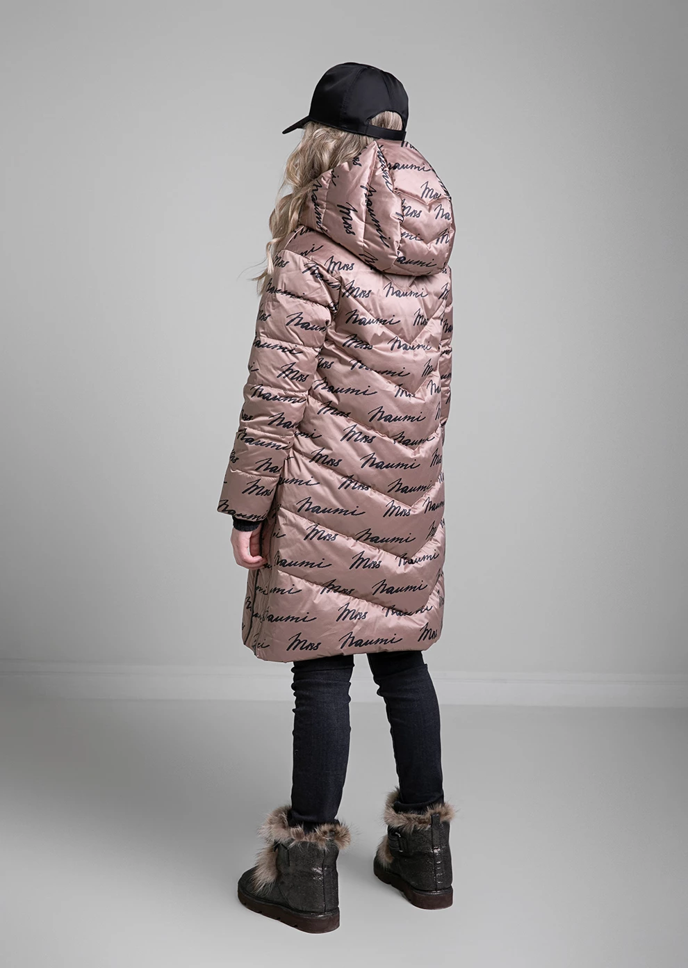 Пуховик с капюшоном для девочек (1107MP-0012-MM230)