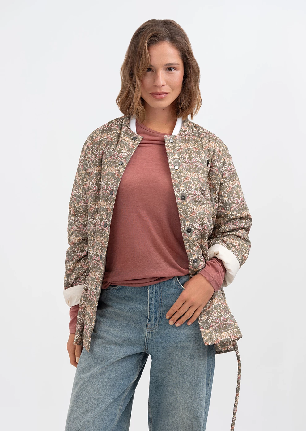 Утепленный пиджак с поясом (1186TW-2017-F607)