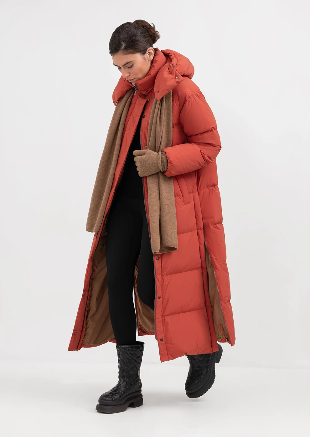 Длинный пуховик с капюшоном (1297SW-1005-A306)